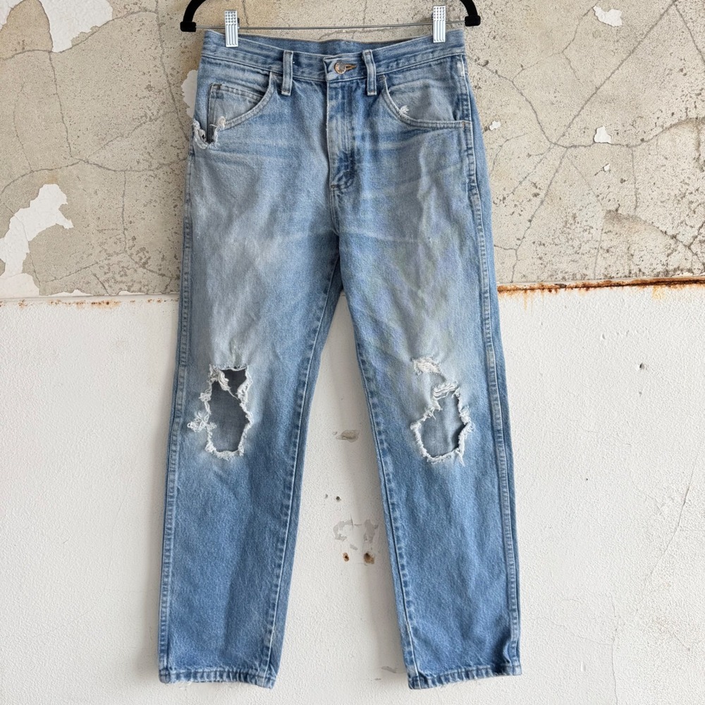 Vtg Rustler Jeans Distressed Denim Faded Workwear Mens‎ 30 x 30 90s vintage